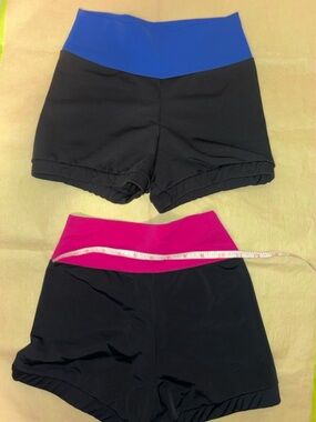 Girls Athletic Shorts Bundle Black Pink Blue Dance Gymnastics Cheer